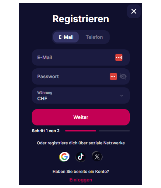 NV Casino Anmeldung
